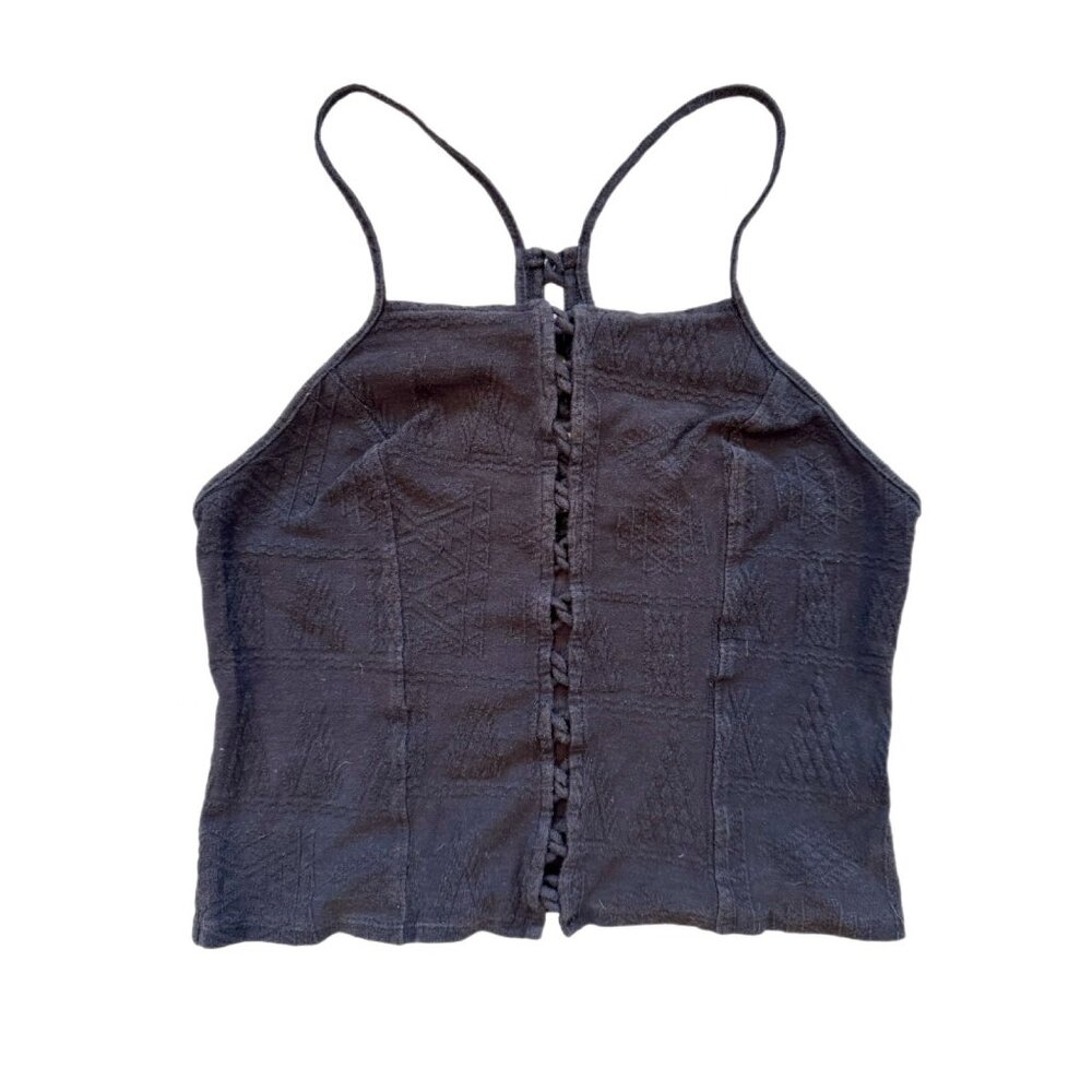 UO ECOTE Black Strappy Halter Top